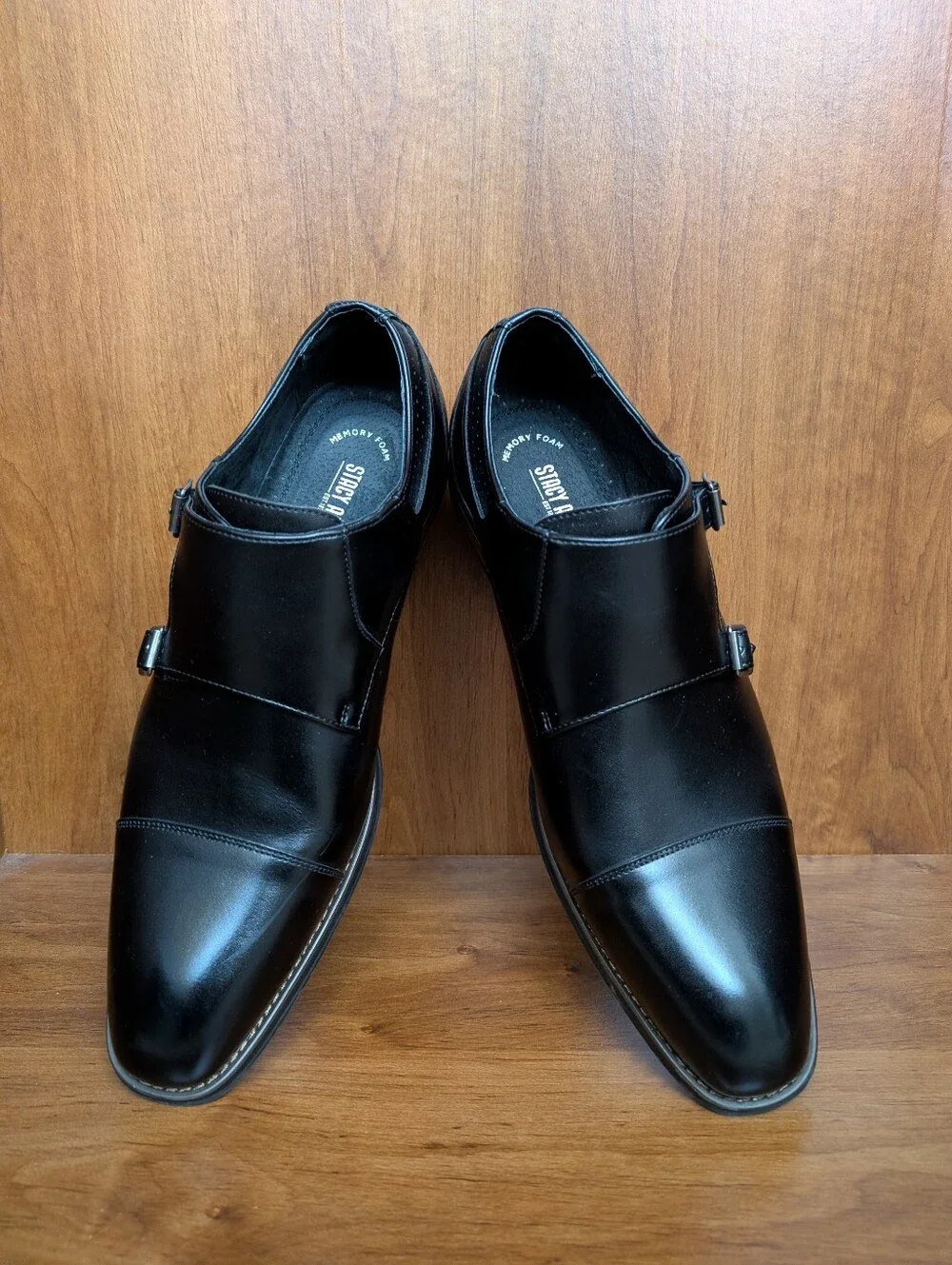 Stacy Adams Men's Bayne Cap Toe Double Monk Strap Shoes